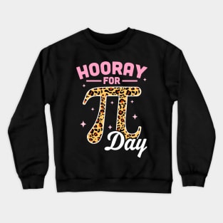 Hooray For Pi Day Pink Leopard Print Crewneck Sweatshirt